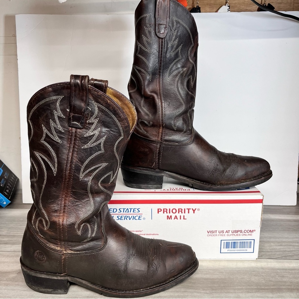 Double-H 2282 Robert 12" Western Steel Toe Work Boots Men's 8.5 2E Wide Leather